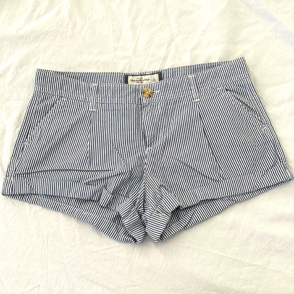 Abercrombie & Fitch Navy pinstripe shorts- Like New Condition